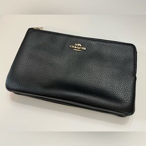 Black COACH Double Zip Women’s Wallet